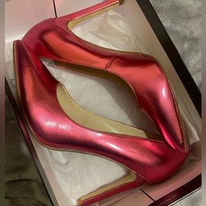 Nine West Metallic Fuchsia Pointed-Toe Stiletto Heels